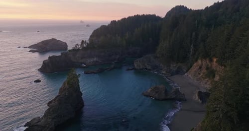 Beautiful Sunset View of Samuel H Boardman State Scenic Corridor, Oregon