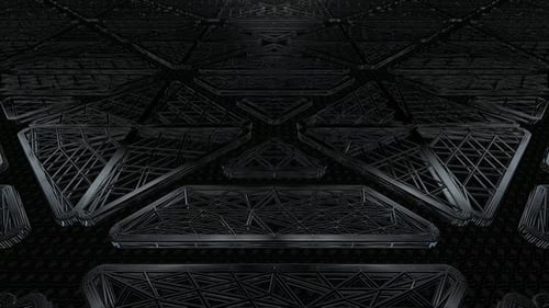 Dark Geometric Wireframe Grid Loop Background Animation