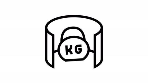 Animated Flat Design Kettlebell Weight Training Icon
