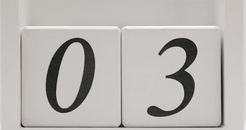 Date 03 Number Blocks On White Background