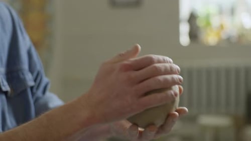 The Movement of the Camera From the Clay on the Face Ceramist