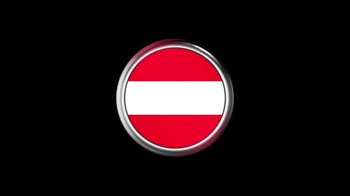 3D Metallic Spinning Button with Austrian Flag