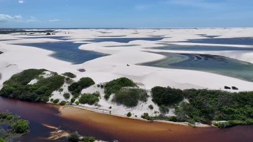Lencois Maranhenses Skyline At Santo Amaro In Maranhao Brazil.
