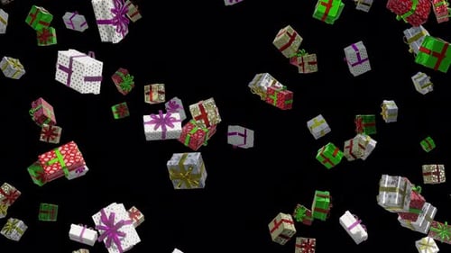 Animated Festive Gift Boxes Falling Loop Background