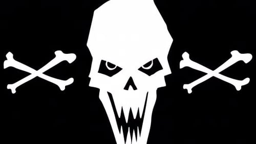 Animated Skull and Crossbones Color Inversion Reveal
