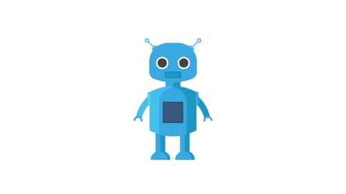 2D Flat Design Robot Character Reveal Animation