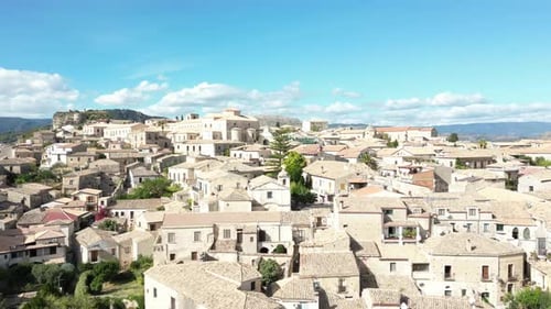 Aerial video of Italian Medieval village of Gerace, Calabria