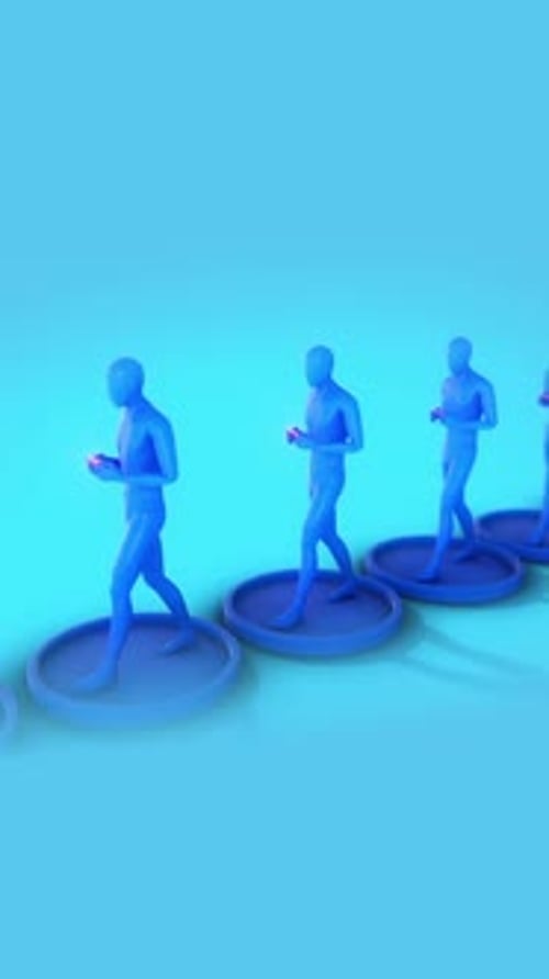 Animated 3D Figures Walking with Smartphones