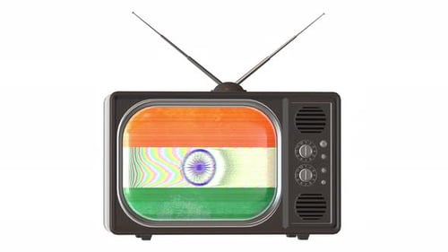 L'Inde dans une vieille boucle de télévision bruyante + chaîne Alpha