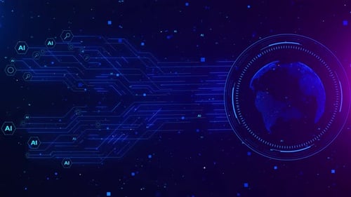 Virtueller Planet Erde Partikel Linien Cloud Netzwerkverbindung Big Data Technologie-Hintergrund 3D