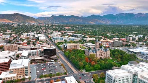 Beautiful scenery of Salt Lake City, the capital of Utah State, USA.