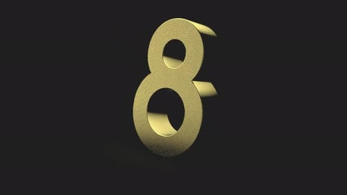 Goldene Zahl, achtstelliges Symboldesign, metallisches dreidimensionales Schriftstil, Kunsthintergrund, Bild i