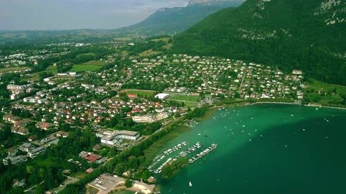 Lake and AnnecyleVieux Residential Area in Annecy