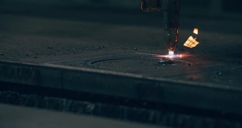 Plasma Cutting Metal CNC Steel Technology Welding Sparks Metalwork Industry