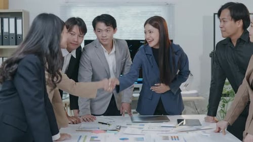 Group of teamwork businessman working and brainstorming in office