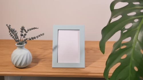 Modern Frame with Lavender and Monstera Plant