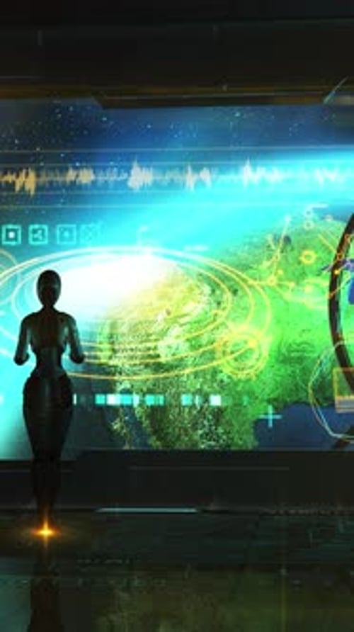 An Alien Robot Studies the Geology of the Earth 3D Render