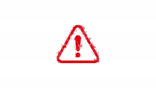 Pulsing Grunge Warning Triangle with Exclamation Mark