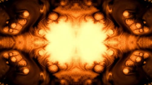 Abstract Fluid Ink Fire Kaleidoscope Reveal