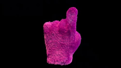 Plush Hand Click Social Media Icon Alpha Loop