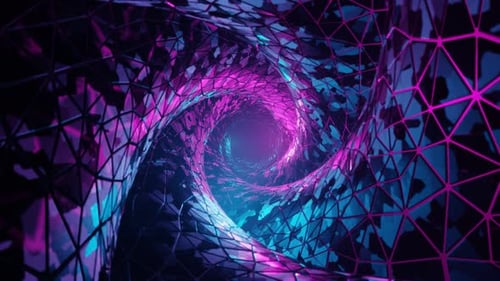 Cyan And Pink Infinity Spiral Shimmer Portal Background Vj Loop I 4K