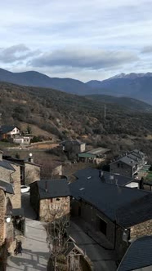 Birds Eye View of a Mountain Village