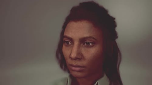 Closeup Portrait of Gorgeous Dark Haired Hispanic Woman