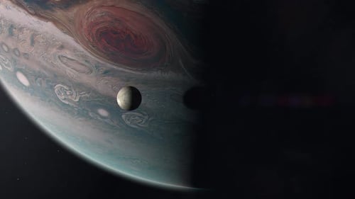 Jupiters Mond Io umkreist den Gasriesenplaneten