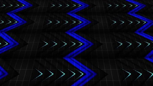Abstract Black Arrow Blue And Black Background With Blue Neon Light Loop
