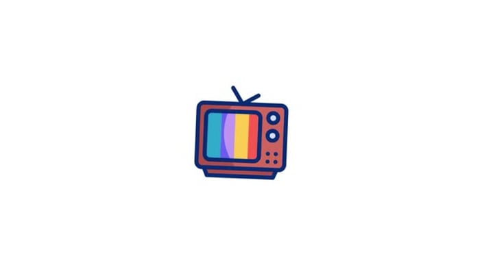 Modern Animated Television Icon with Broadcast Display, Elements Motion ...