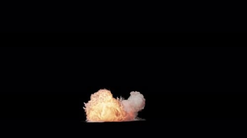Grande explosion sur fond transparent plan long