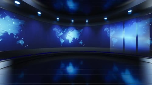 Virtuelles 3D-Studio, News Studio-Hintergrund