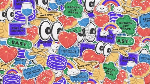 Zeichentrick-Sticker Transition Overlay 4