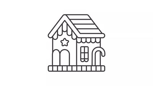 Animierte Lebkuchenhaus-Ikone