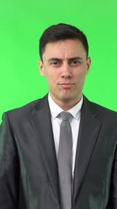 Happy Businessman Inn Suit Showing Thumb Up Gesture