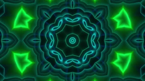 Abstract Neon Geometric Kaleidoscope Motion Background