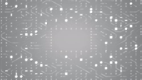 Modern Digital Circuit Board Background with Flowing Data
