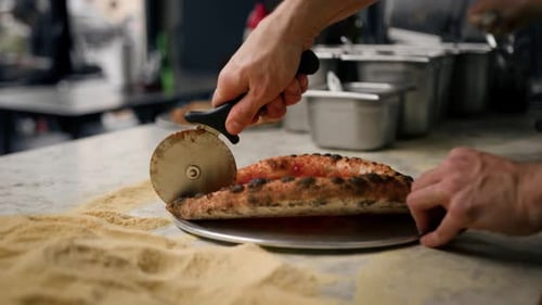 Beautiful delicious freshly cooked pizza margherita - traditional italian cuisine