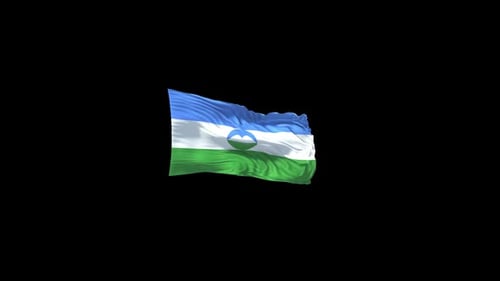 Waving Flag Animation with Blue, White, and Green Stripes Seamless Loop