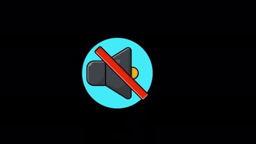 Animated Flat Design Mute Speaker Icon