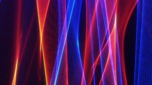 Abstract Neon Light Waves Background Loop