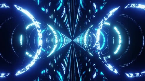 Double Ice Cold Blue Rings Tunnel Vj Loop Animation Background
