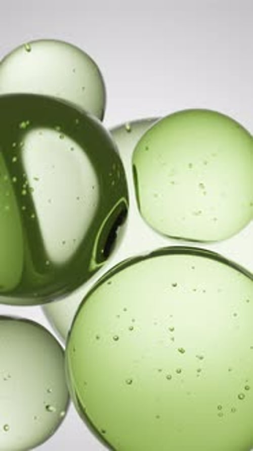 Cosmetics Green Serum Liquid Bubbles 3d Abstract Background Cosmetic Moisturizer Essence Gel