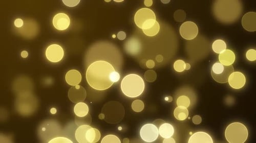 Golden Bokeh Lights Particles Shimmering Festive Background Loop