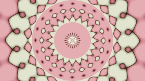 Seamless looped background featuring swirling circular shapes in pink and white