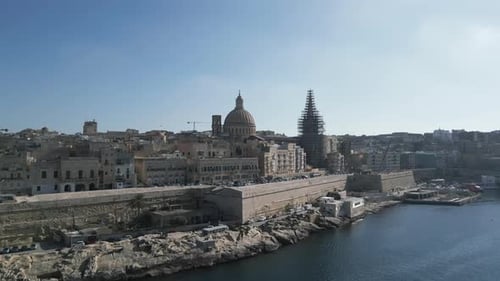 Aerial video of Valletta, the capital city of Malta