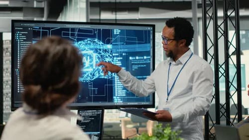 Screen Used By Admin in Office to Show Presentation on AI