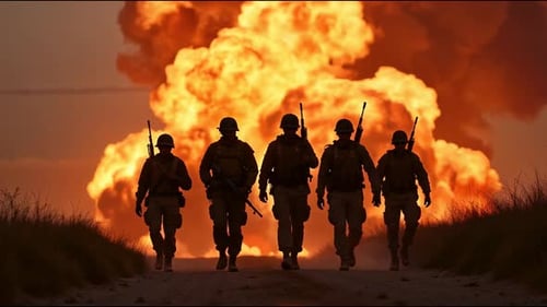 Vidéo de l'armée marchant