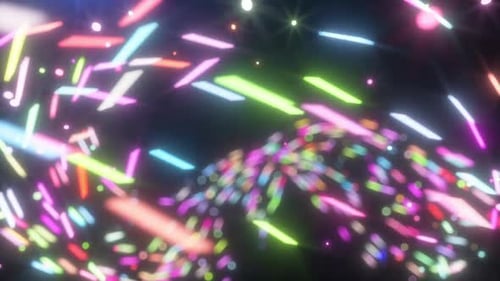 the background of neon lights . Neon rays move along a trajectory at high speed. loop