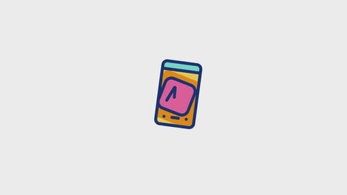 Animated Minimalist Smartphone Icon with Content Reveal